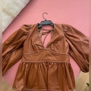 STAUD Luna Plunge Neck Top